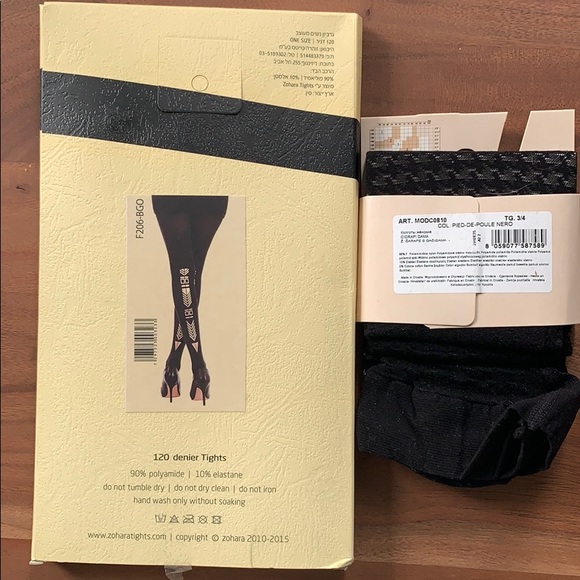 2 pairs of patterned tights from Anthropology - Picture 2 of 3